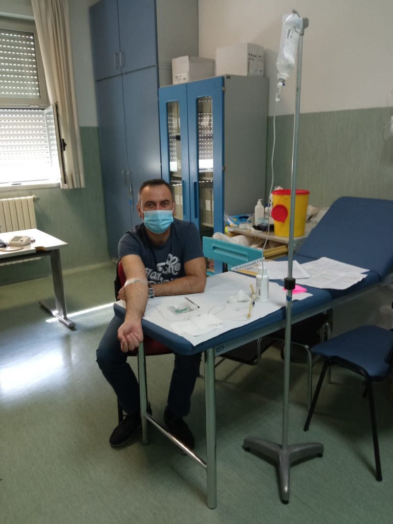Marius în timpul terapiei de augmentare